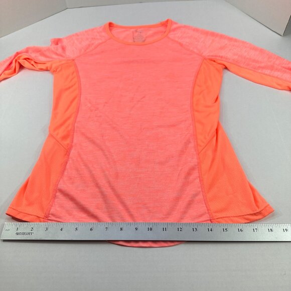 Danskin Now Women's Size Medium Top Athletic Long Sleeve Fitted Orange Preowned - Picture 9 of 13